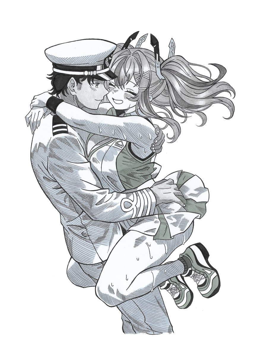 Momonga_95's tweet photo. Hugging Bremerton after her tennis training
#AzurLane #アズールレーン #Bremerton #ブレマートン https://t.co/7VI822ep5j