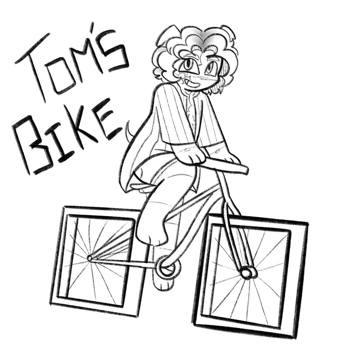 Buni_80's tweet photo. Sorry for being inactive, animation class and just school stuff in general is kicking my butt. As an apology take this art of Tom on a very legit bike. https://t.co/zKYZ8DS51P