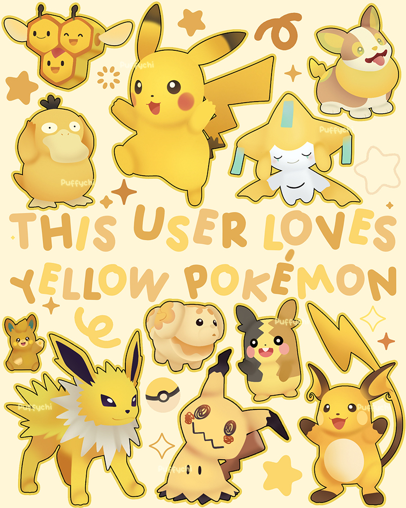 puffychii's tweet photo. Yellow Pokémon supremacy 💛⭐️🍋🌻 https://t.co/3f4HGgkD4w