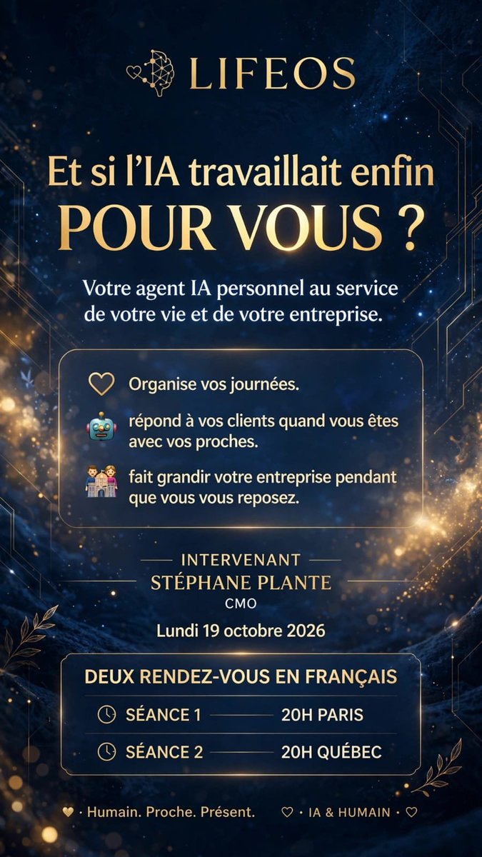Elite_agent_ia's tweet photo. Bonjour  
🎤 ❤️ Comment l'IA peut devenir votre meilleur allié —  🔓

Vous méritez de reprendre le contrôle de votre temps. 🙏

📌 DEUX RENDEZ-VOUS :

🇫🇷 SÉANCE 1 — 20H PARIS

🇨🇦 SÉANCE 2 — 20H QUÉBEC

🔗 Lien Zoom : https://t.co/OhZ9a7UeBf
📲 Numéro Zoom : 857 087 4526 https://t.co/ObWFKXETz0