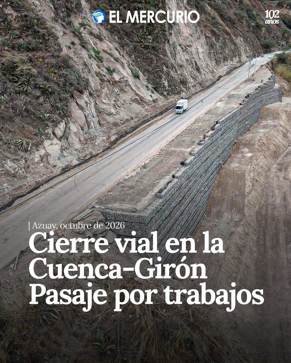 elmercurioec's tweet photo. La vía Cuenca-Girón-Pasaje tendrá cierres temporales por trabajos en el kilómetro 50. Conozca los horarios y la ruta alterna. https://t.co/nOnNEa7VOE https://t.co/ai0y8khIem