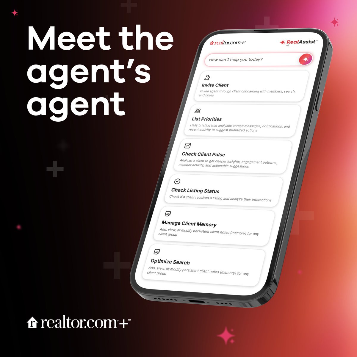 Inman's tweet photo. Every agent's got an agent now. https://t.co/Ta0H83FCpt®+™ now features RealAssist™ AI — supercharging your work. It does the heavy lifting, while you take the credit. See how it works → https://t.co/Zc6KWS5oNc https://t.co/G6nuki4YNc
