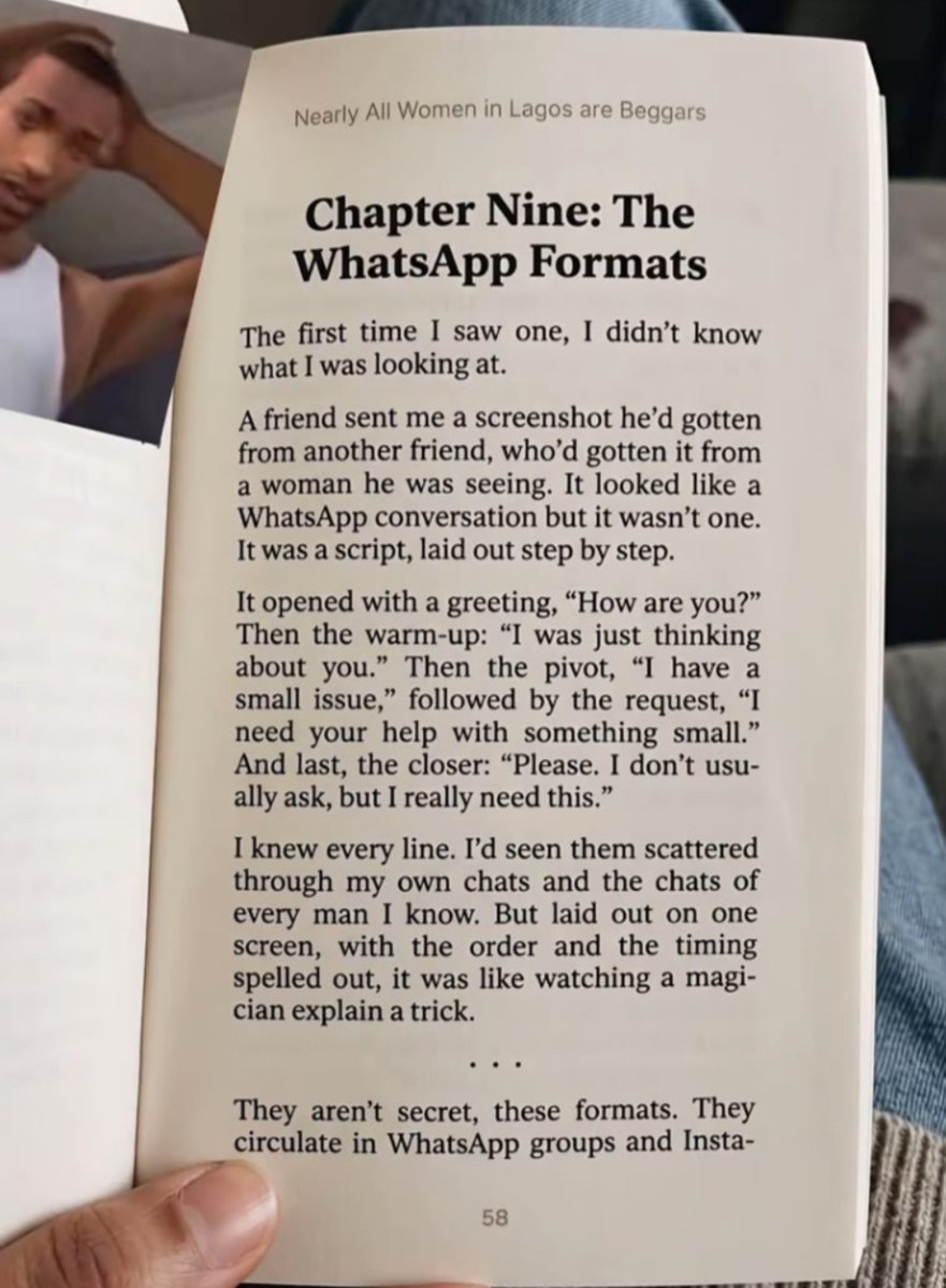 Thewrldbaby's tweet photo. I dey chapter nine like this, I recommend this book for every Nigerian man especially those living in Lagos https://t.co/wOpwgwVAwK