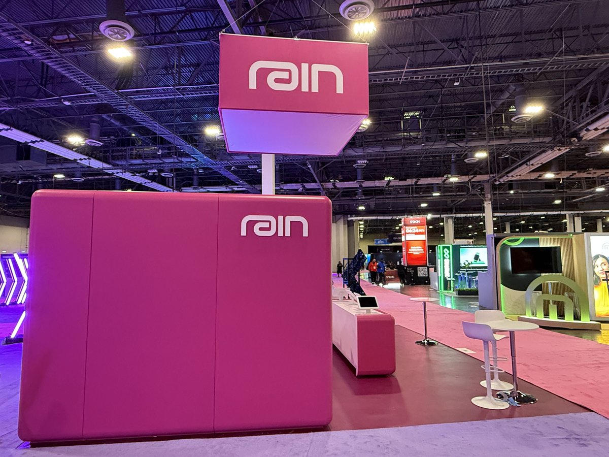 Cdempsey44's tweet photo. Stop by the Rain booth in Vegas and try Western Union's Stablecard. 

It's very pink, you literally cannot miss it. https://t.co/gWLFFTiHwn
