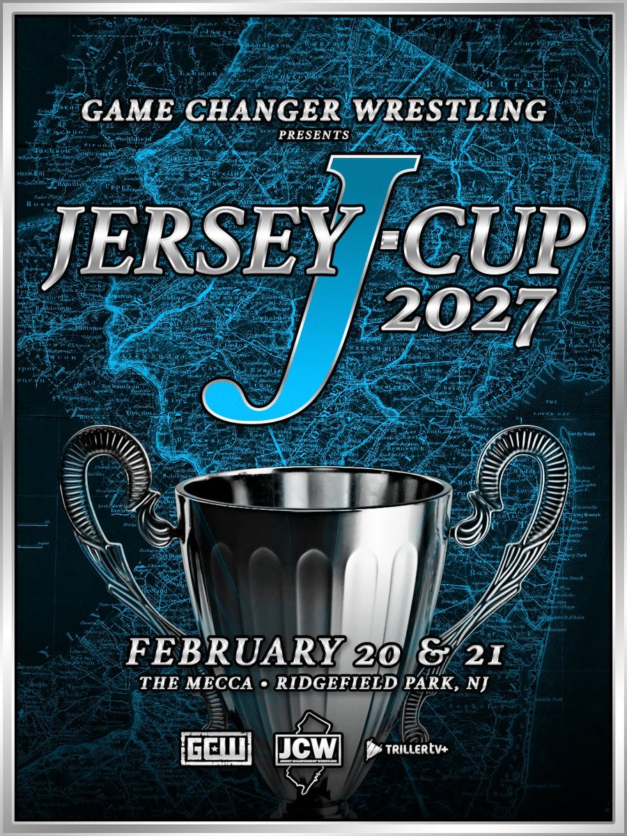 GCWrestling_'s tweet photo. breaking

the 2027 version of the jersey jcup comes to The Mecca for the first time on February 20th &amp; 21st!

join us live in ridgefield park for indie wrestling's most prestigious tournament

tix go on sale next friday at 10am

watch LIVE on @Triller_TV+ https://t.co/pdhtD42sIP