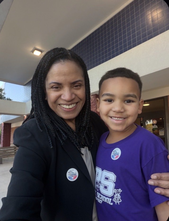 AllenWest's tweet photo. Just as my mom and dad would take me to vote as a kid at Henry Grady High School, the tradition continues. I voted early this morning. My wife Angela took our oldest grandson, Jaxton, to vote in the first day of early voting in Texas. This is how we live to honor the words of Proverbs 22:6, to train up your child.