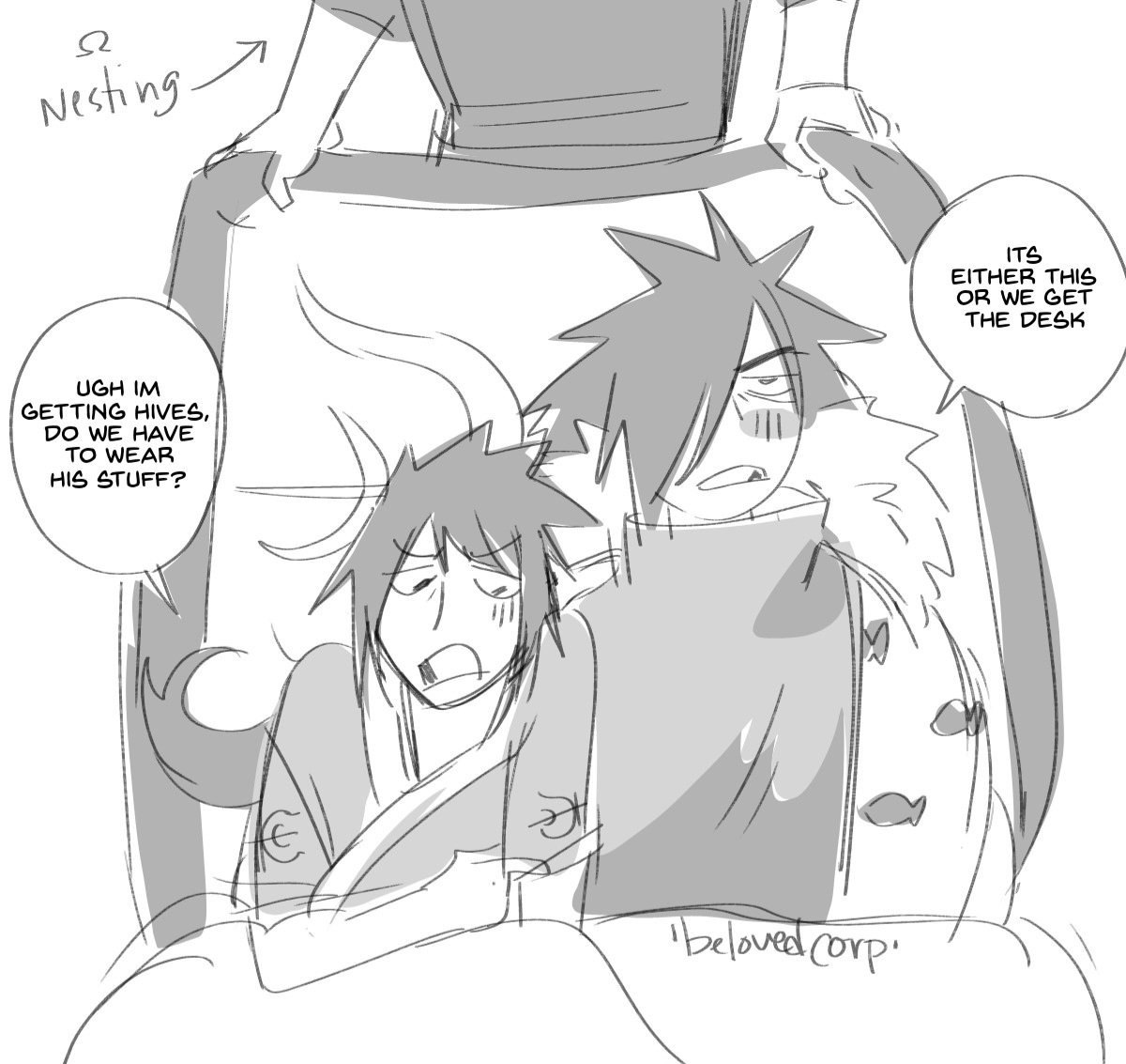 beloathedCorp's tweet photo. Bonding during peacetime with Hashirama's weird feral brother who goes crazy twice a year.

(That desk was grown out of the floor and was snapped right off) https://t.co/NvDvK9saQC