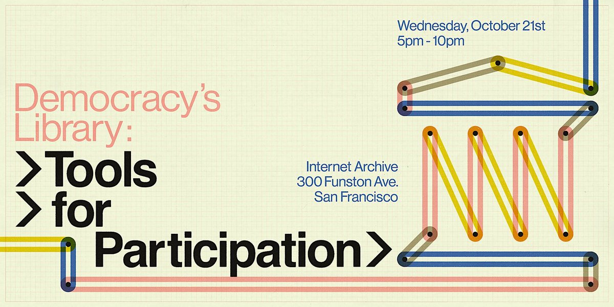 internetarchive's tweet photo. Our annual celebration in San Francisco kicks off this Wednesday with a street fair! 🏛️

Meet the teams behind Internet Archive’s projects and allies, and see live demos of tools for saving web pages, digitizing books, preserving government records, and more.

Learn more & register 👇
https://t.co/WhiQ0a2Ozb

🎟️ Tickets are going fast!