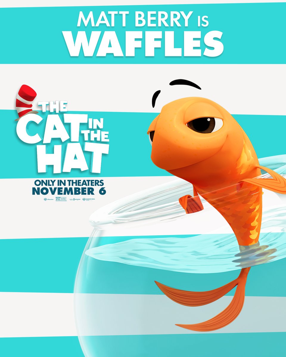 OurMovieGuide's tweet photo. New Posters of Matt Berry and Quinta Brunson's characters in 'The Cat in the Hat’.

In theaters November 6.  #thecatinthehat https://t.co/4vVJoFaIom