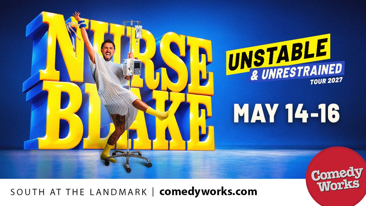 ComedyWorks's tweet photo. 🚨JUST ANNOUNCED!🚨 Nurse Blake is bringing the Unstable &amp; Unrestrained Tour to Denver in 2027! 

Presale starts tomorrow at 10am!
🎟️: https://t.co/IZ50o7bCdJ https://t.co/xcZ4Ks6GhK