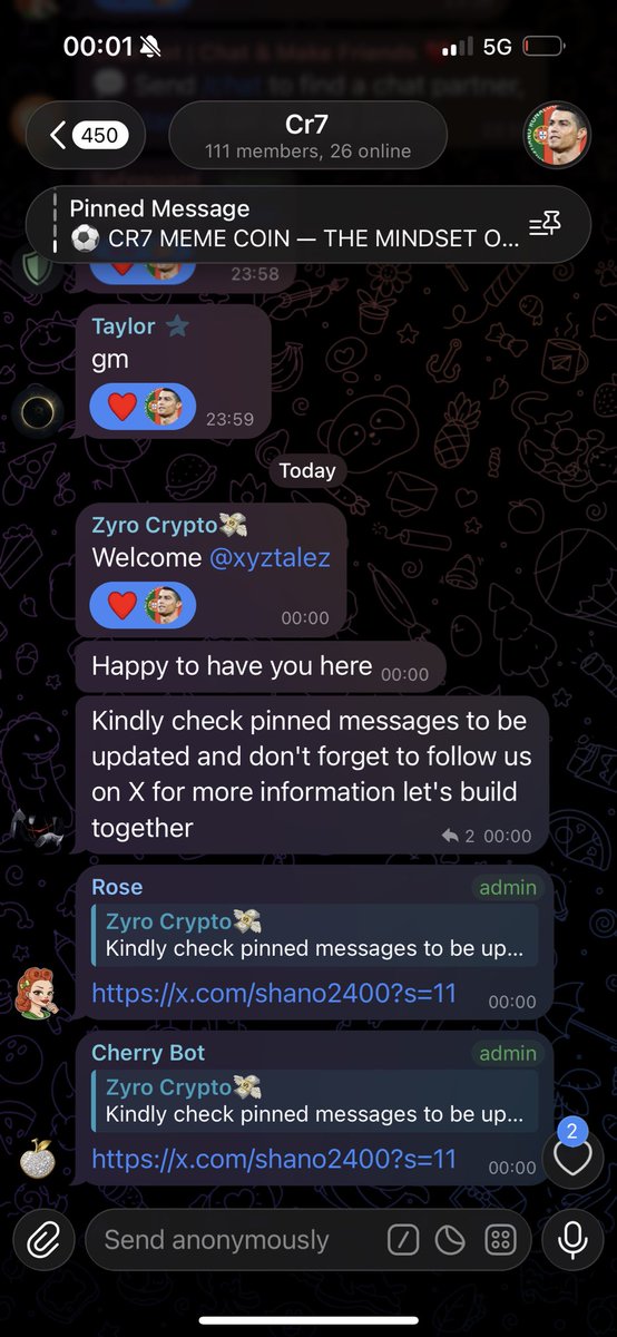 Shano2400's tweet photo. We are growing community come join us along on with this amazing community make cr7 memecoin great again ❤️#memecoin10000x #memecoin1000x #CR7𓃵 https://t.co/42zGxoQyWQ