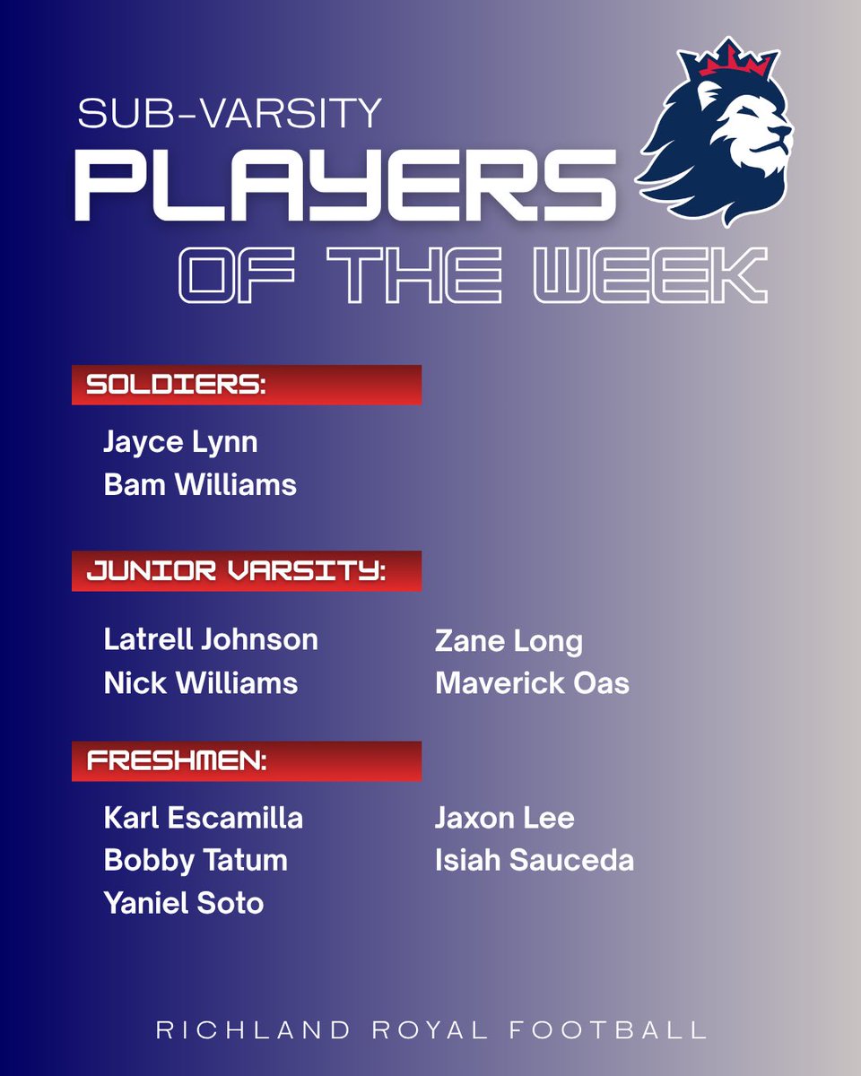 RecruitRichland's tweet photo. Player of the Week for week 8 vs Newman Smith #RoyalRecruits👑 https://t.co/pQTtaa963D