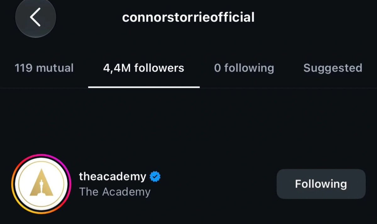 connorstupdates's tweet photo. The Academy's official Instagram account is now following Connor Storrie! 👀 https://t.co/v5EcwakLjR