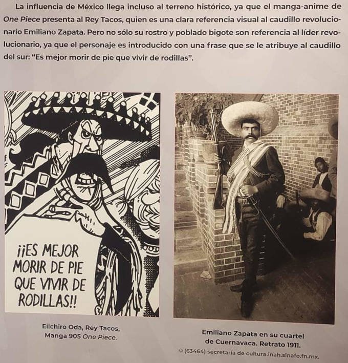 SkyVERZUL's tweet photo. ワンピースの革命軍はメキシコ革命の英雄、エミリアーノ・サパタがモデルなんだよね。ワンピは政治的じゃないってツイートも見たけど、日本人は論争になるテーマを避けたがるんだと思う。でも、尾田先生の作品にはしっかり政治的なテーマが描かれてるのが分かるよね。 https://t.co/uhykijLbiv