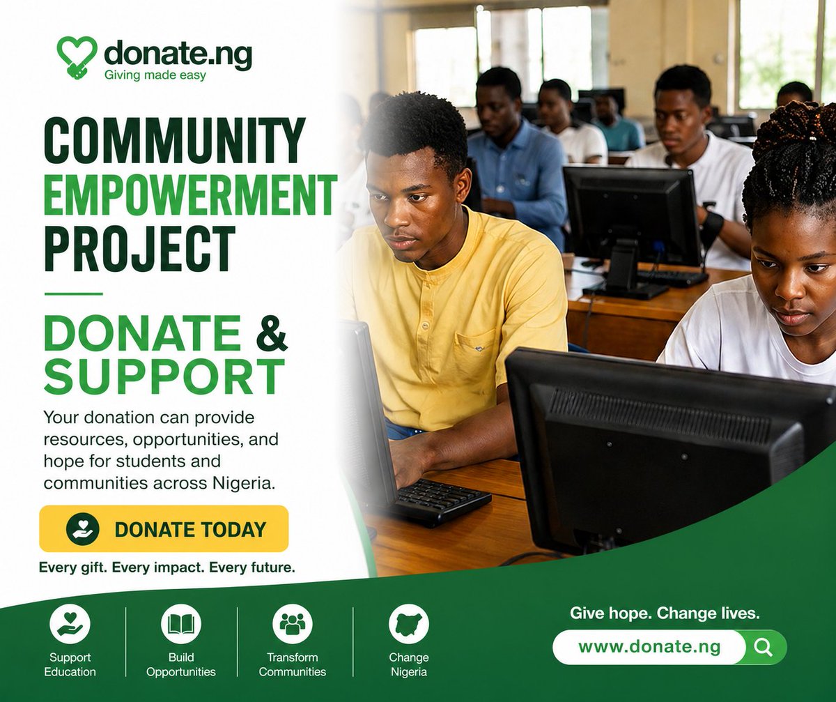 CharityEsn7's tweet photo. Hello everyone, I'm Charity Essien. I'm raising 5mllion for Community Empowerment Project on computer tech, catering and fashion

PLEASE DONATE, SUPPORT AND RETWEET .
 I have 29days left. No amount is too too small.

https://t.co/m8rSAKYLNT

#GoFundMe
#donation 
#support https://t.co/SwYmN9t1QQ