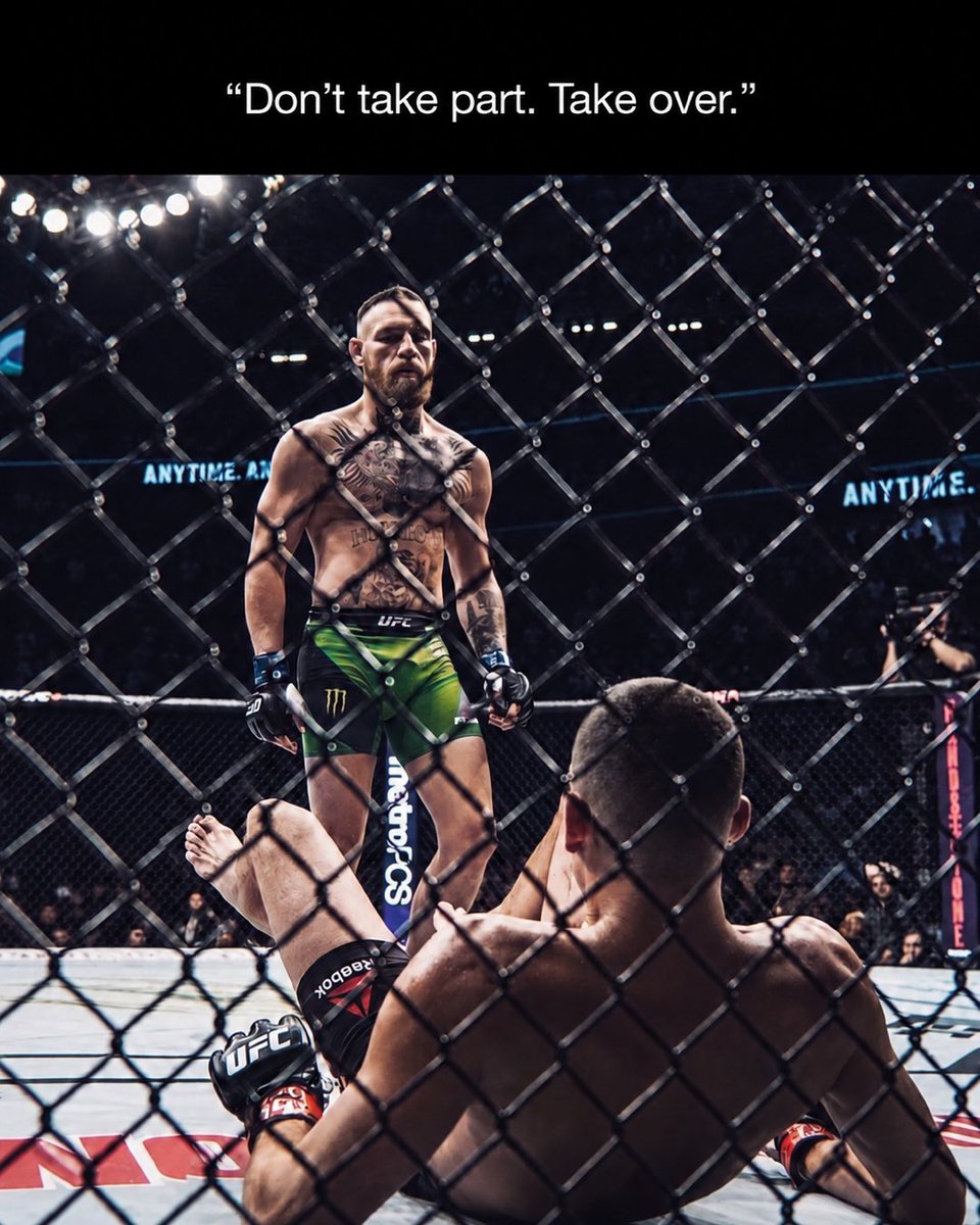 TheNotoriousMMA's tweet photo. I’ve always said it: We’re not here to take part. We’re here to take over.

They came to compete. We came to end it.

Standing over them isn’t luck. Believe you can beat the best. Then put in the work to prove it.

Don’t be afraid to say what you want. Be prepared to give everything for it.

Back yourself. Do the work. Take over.