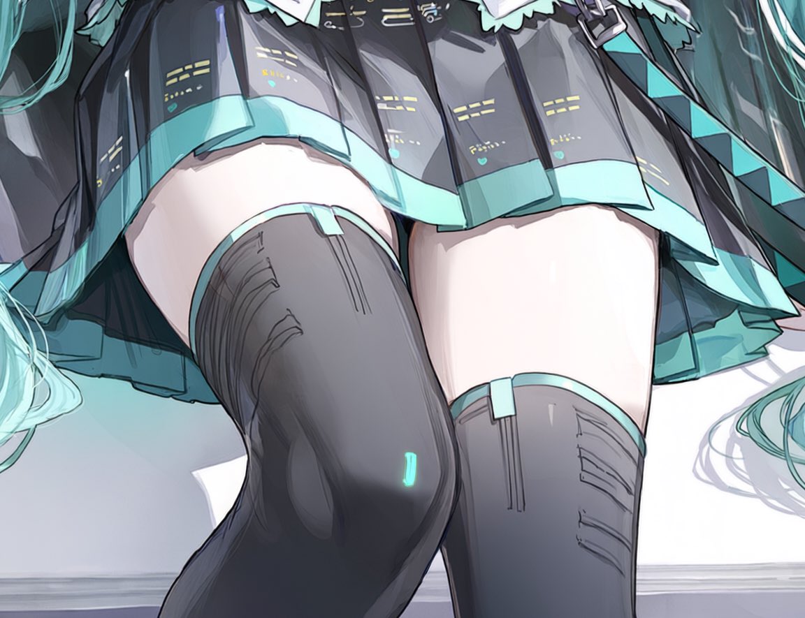 popo_Art_Miku's tweet photo. ミクなら太ももだけで万バズするポテンシャルあるよな？ https://t.co/qJsQeaS60h