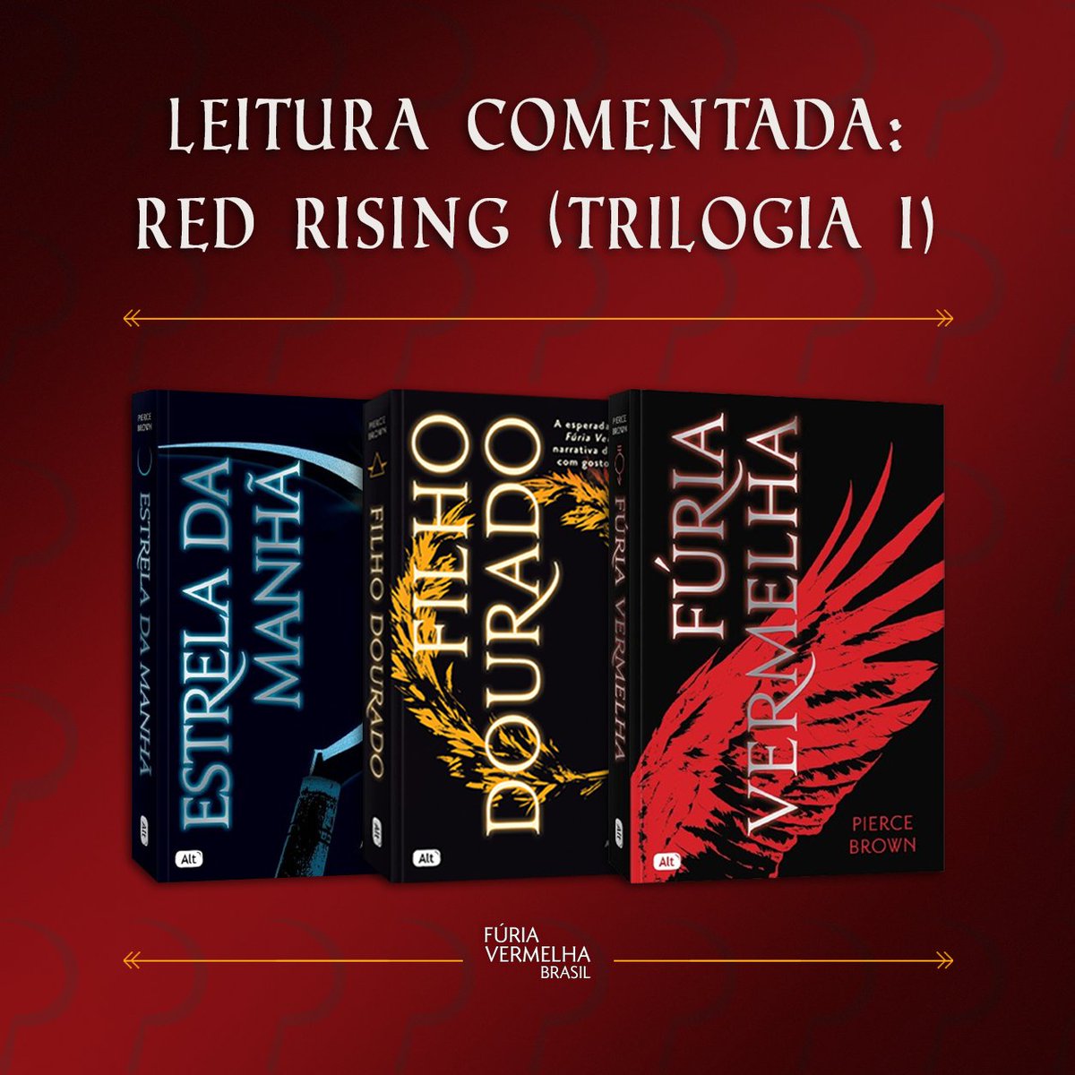 redrisingBR's tweet photo. Em preparação para o lançamento de Ouro Férreo, farei uma maratona de leitura da trilogia que compõe a 1ª fase da série Red Rising.

Compartilharei reações, destaques e curiosidades da história durante a leitura. E, claro, vocês estão convidados a ler junto comigo! 🐺 https://t.co/AC1XOh2ly3