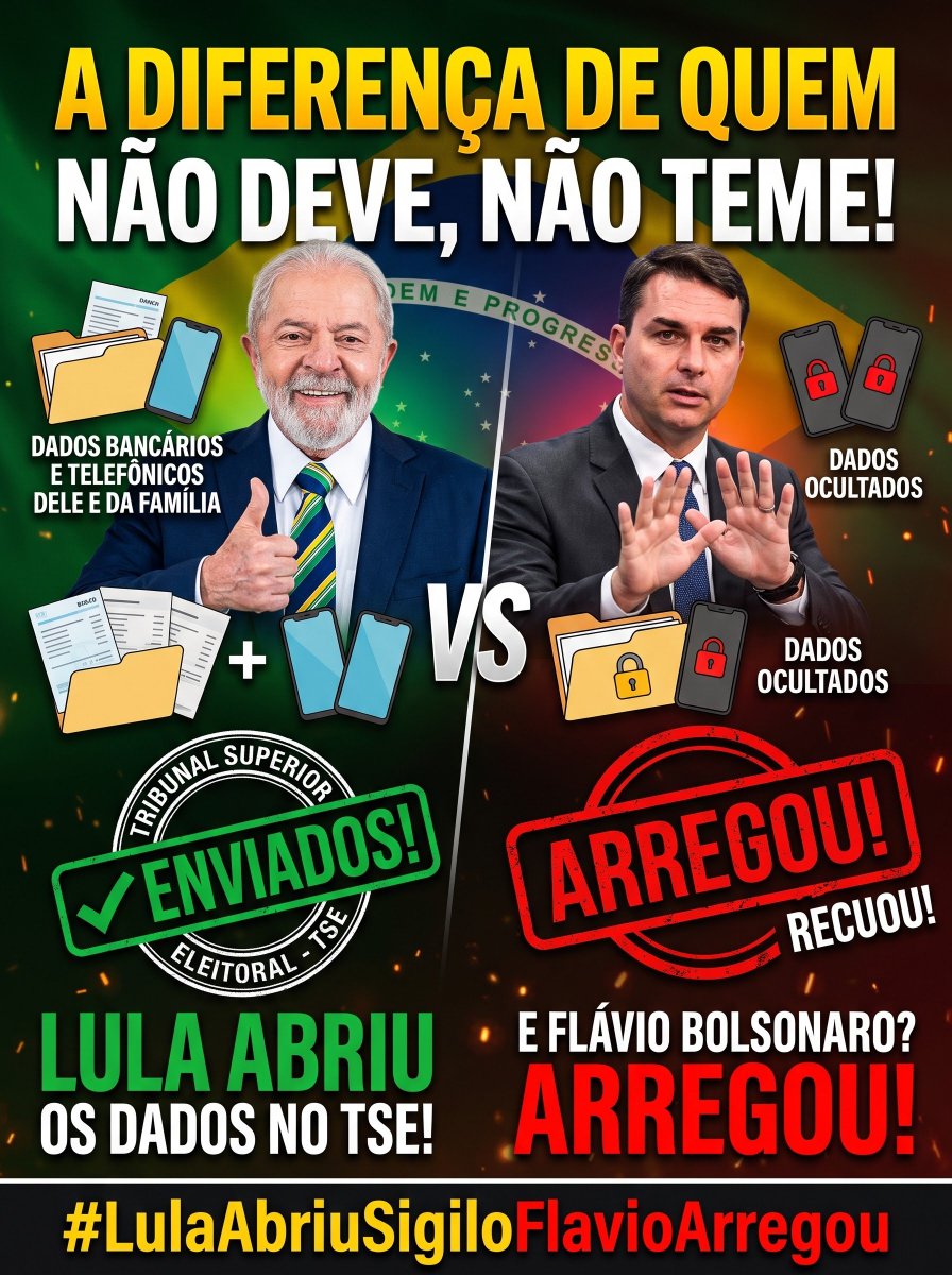 WilliamN32196's tweet photo. @Medo_Nao_Ha #LulaAbriuSigiloFlavioArregou https://t.co/8E3tKkzshd