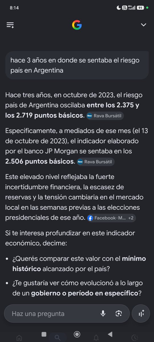 Ruben_liberal's tweet photo. @ElCoronavirusV4 @YfranEly Pero este era hace 3 años además del periodista interpreta que está hablando que hoy hay 100 puntos de riesgo país siendo que jamás dijo eso, es una estimación para el año que viene en la Argentina https://t.co/H1updeTl0V