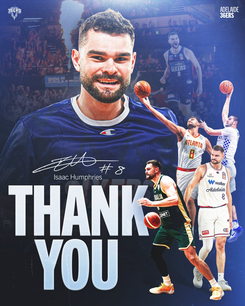 Adelaide36ers's tweet photo. After 8 seasons in the NBL and over 100 games in a 36ers jersey, Isaac Humphries has announced his retirement from professional basketball.

Spending 6 seasons with the club, Isaac is our longest serving current player. From his return to Adelaide in NBL24 to the team's first championship run in 8 years, he has been a major part of the journey that has seen the 36ers grow into the club we are today.

Through many milestones achieved in his career and countless contributions on and off the court, Isaac has left his mark on his teammates, coaches, staff and fans alike. A great player, but an even better human being.

Thank you, Isaac, for everything you’ve given to the 36ers. It's been a pleasure to be a part of your journey.

Once a Sixer, always a Sixer. 💙

Read more ➡ https://t.co/gSIATaIYfN