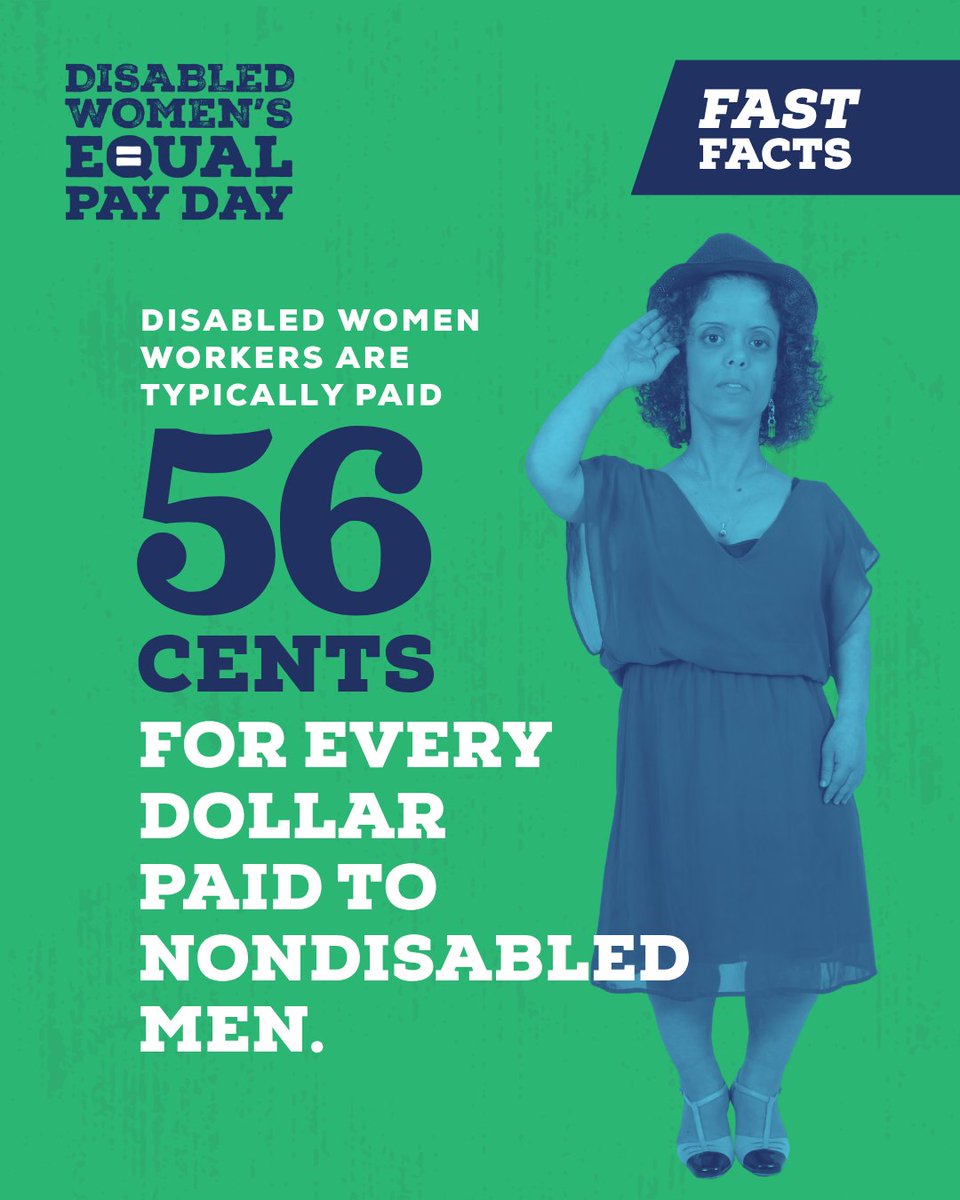 CCSWG's tweet photo. Disabled women workers are typically paid 56 cents for every dollar paid to nondisabled men. #DWEPD #MoreWithLess https://t.co/L52jYkSmbS