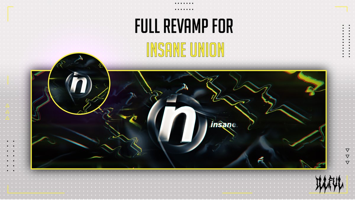 illful's tweet photo. Full revamp for @InsaneUnion 
Time: 3hrs
Portfolio: https://t.co/OGfz89Uwyt
❤️ &amp; ♻️'s are appreciated https://t.co/3q8lTJWREV