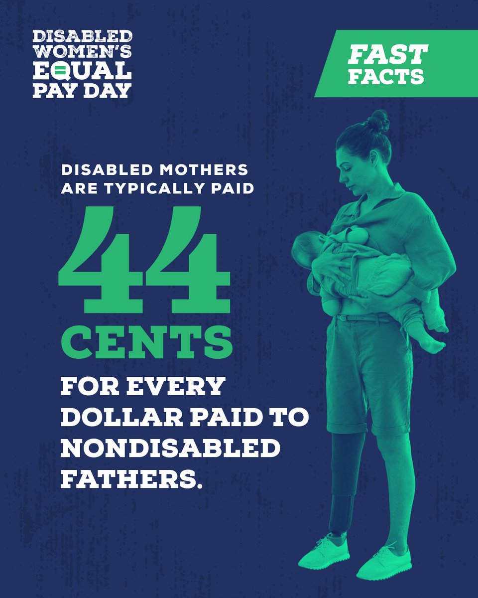CCSWG's tweet photo. Disabled mothers are typically paid 44 cents for every dollar paid to nondisabled fathers. #DWEPD #MoreWithLess https://t.co/HmBr6mNWvd