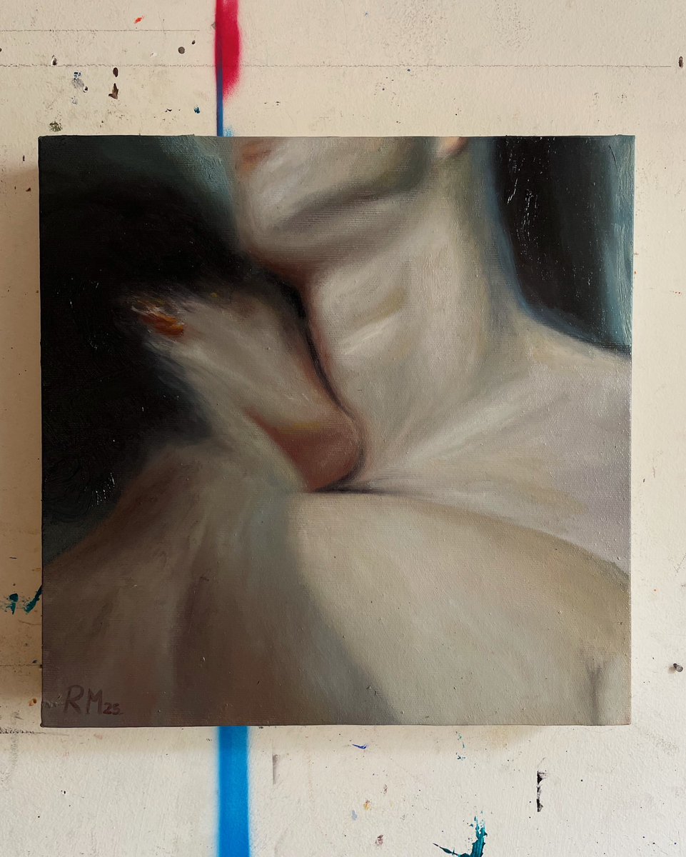 rafames's tweet photo. pintei desejo e arrepio a óleo sobre tela 
30x30x5cm https://t.co/64uROmqwPo