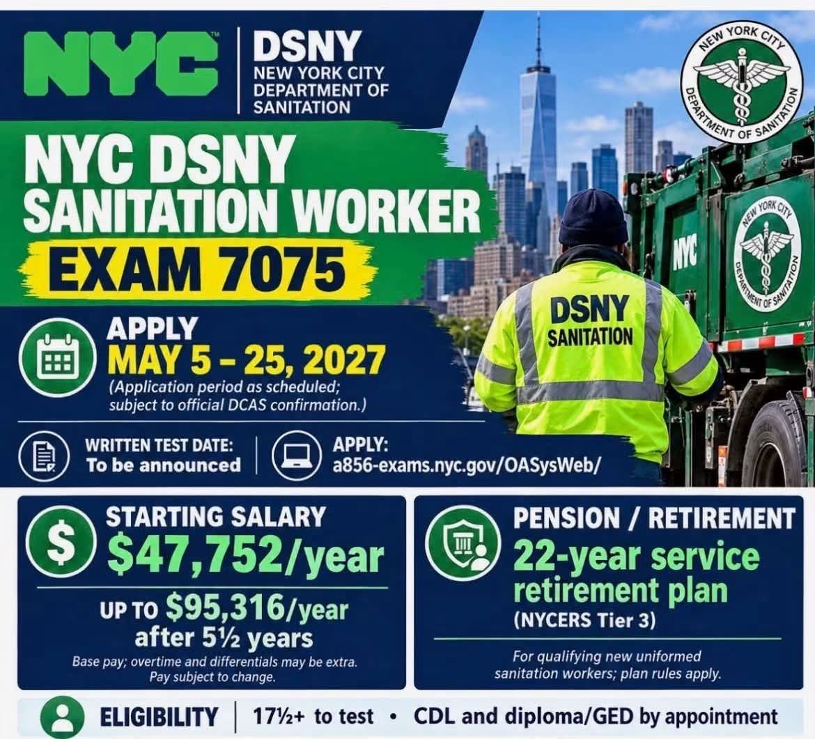 StatenIsland2K's tweet photo. ‼️LISTEN UP‼️

Best job in the city!

Get hired at 20 years old, be retired at 42 with a FULL PENSION & benefits for life.

This is my day job. This job has afforded me the lifestyle to take care a family of 4, own a home, & the free time to run the largest & greatest pro am league in the world!

They hire people with criminal backgrounds & all you need is a GED. Get your CDL ahead of time & skip hundreds of candidates