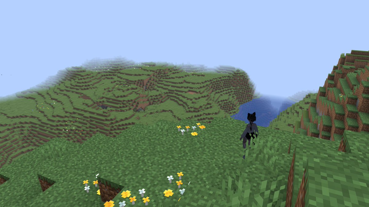 shinyflvres's tweet photo. This is not Minecraft. This is VRChat. And no it's not "another minecraft vrchat world" this is actually 100% accurate. 

10 chunks of render distance. A stable 280 FPS in my tests. Just 32 draw calls. And no, it’s not “vibecoded.”

I ported Minecraft 26.3’s terrain noise generator to run entirely in a GPU shader. Each player generates the chunks locally, while Udon handles collision, block placement logic, and tracking which blocks players place or remove.

Will I ever make a full Minecraft port for VRChat? Maybe, if I find the time!

I’ve been a Minecraft Java modder for 7 years, with over 25 million downloads on my CurseForge profile. Porting Minecraft to C# has always been a dream of mine, and this is a first step toward it.

Udon makes that difficult in quite a few places. Terrain features like tree trunks, villages, and other structures are still a challenge, and I haven’t found a way to generate all of them entirely in a GPU shader yet.

But Minecraft terrain running through a shader inside VRChat? That’s already a pretty good start.

#VRChat #VRChat_world #Udon #Minecraft #Port