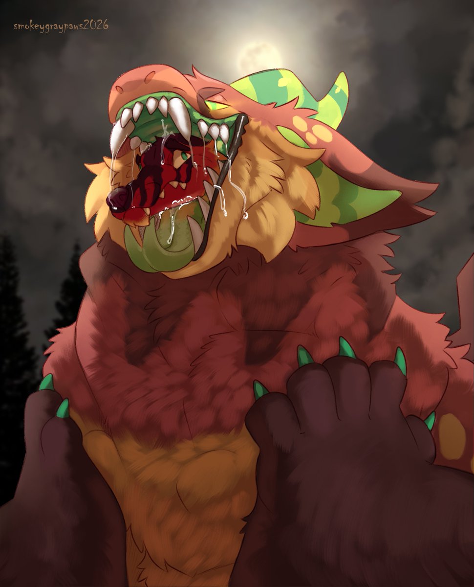 peacebear300's tweet photo. Just cuz yer a werewolf doesnt mean you're on top of the foood chain buddy~

ych com for klourei! https://t.co/Q3WPqLqHE5