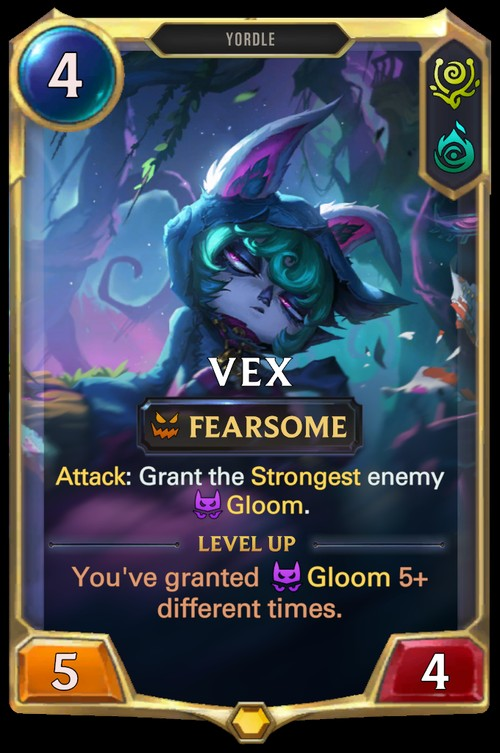AcervoVexTT's tweet photo. 👁️‍🗨️: Essas são as cartas da Vex no Legends of Runeterra, o card game do LoL. 
#VexTT https://t.co/9RVCI4nbl0