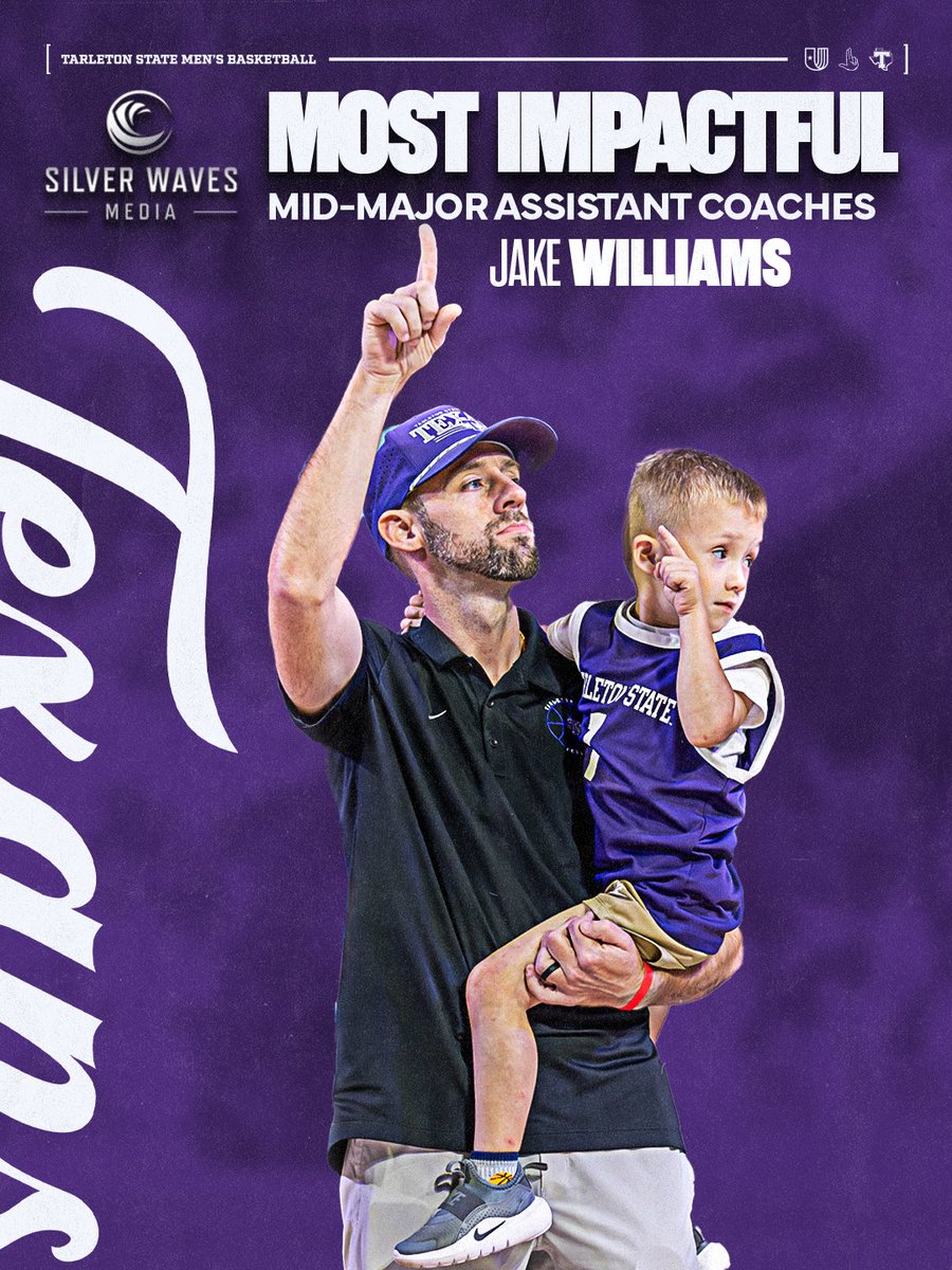 TarletonMBB's tweet photo. Tarleton State Men's Basketball's Jake Williams named to Silver Waves Media Most Impactful Mid-Major Assistant Coaches List

Full story - https://t.co/kdJc9FlUJq https://t.co/ggeMtZRxaZ