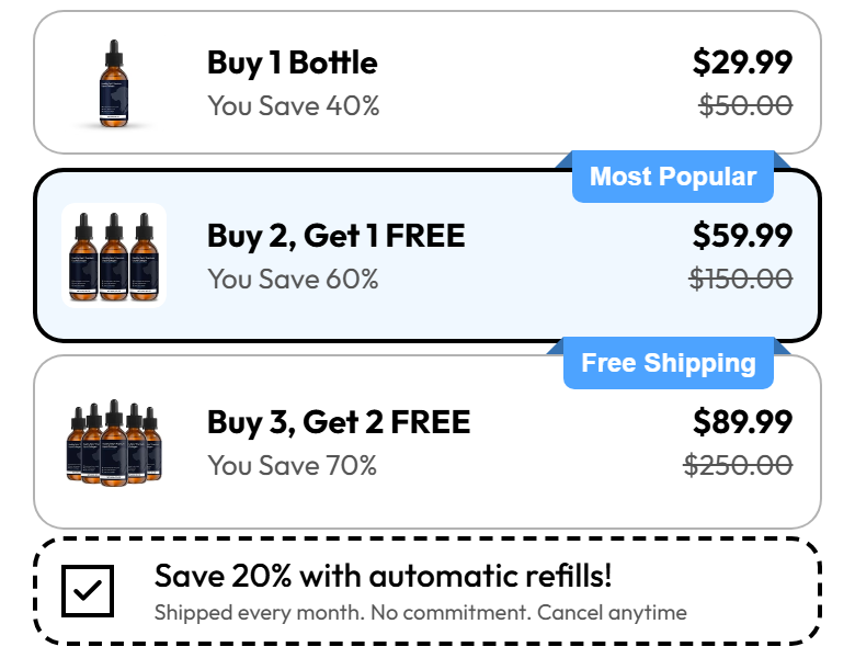 juliustraffic's tweet photo. Healthy Petz, liquid collagen for dogs. The first screenshot is the part I'd copy: 1 bottle, then 3 marked Most Popular, then 5 with free shipping, and the refill box comes ticked. The second I'd skip. Another brand's page showed the same 89% sold bar and 04:34:24 timer tonight. https://t.co/Gwn0oW9M2h