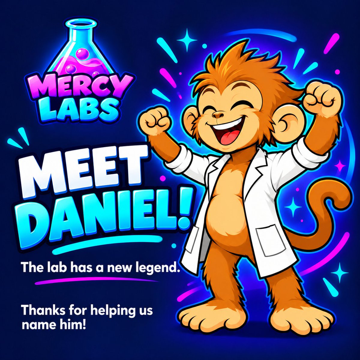 MercyLabs_'s tweet photo. Meet Dr Daniel!

Thank you all for helping us choose a name for this little fella! 

Will send you the $25 @fyzchs 

RT Winner - 🏆 @oxmarvz (Code: VERIFY-CP12FGUO)

Rolled &amp; Verified on @Winify 👑

#Winify https://t.co/9oRpTATMHq