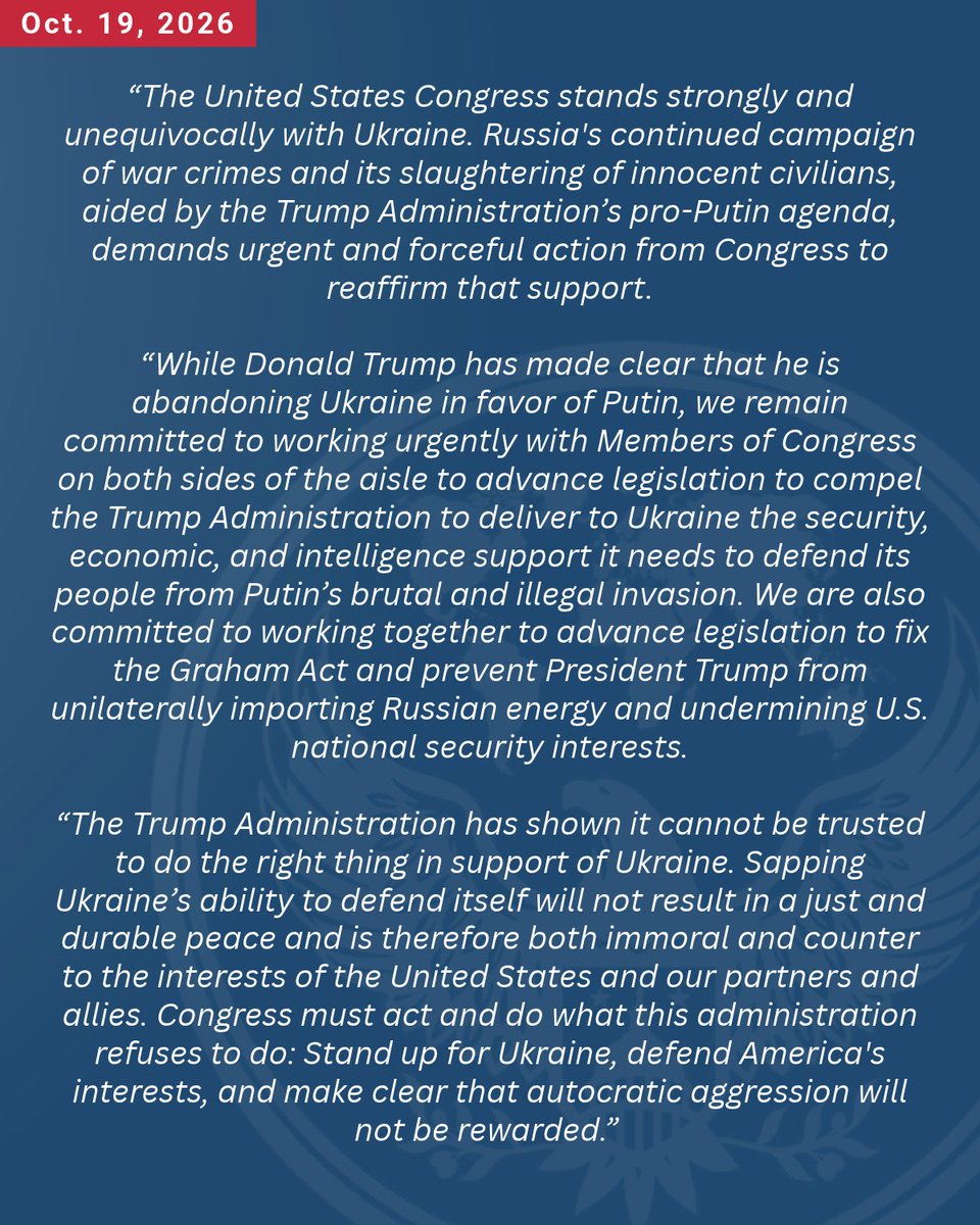 HouseForeign's tweet photo. Ranking Members @RepGregoryMeeks, @RepAdamSmith and @jahimes issued a joint statement following today's call between President Zelenskyy and a bipartisan group of Members of Congress: https://t.co/9ZKZg12mDA