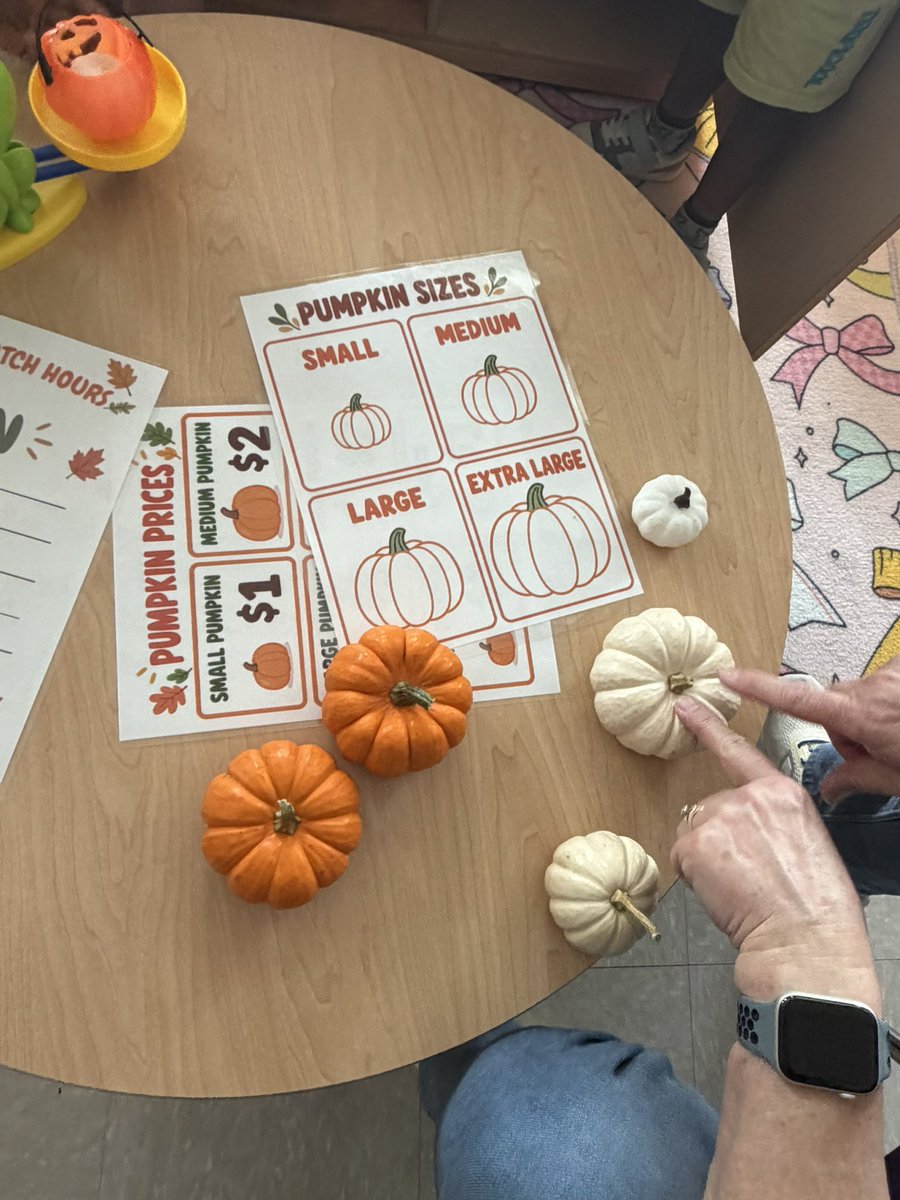 EarlyLearningDr's tweet photo. Miss Hammond’s friends loved exploring pumpkins during interest areas! 🎃 Bigger, smaller, bumpy, smooth—so much learning packed into some fall fun! 🧡 https://t.co/JayAgd5lCz