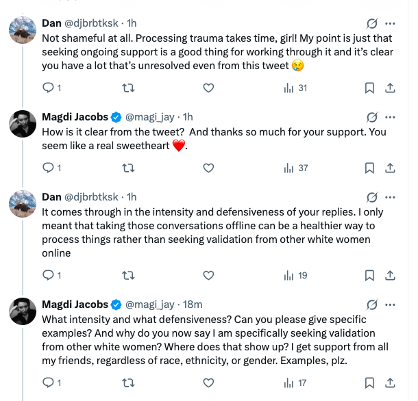 magi_jay's tweet photo. You have demonstrated quite a bit more about yourself and the utterly common tactics you engage in than you've demonstrated anything about me. You like to try to undermine DV victims on the internet. That's what you do in your free time. But you're not even very good at it. Sad. https://t.co/UOaO2h08Ee