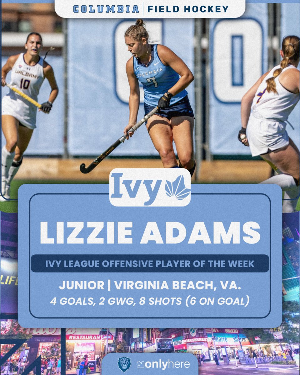 CULionsFH's tweet photo. Congrats to Lizzie Adams, Ivy League Offensive Player of the Week!
📰 https://t.co/qySWfl0DRp
#RoarLionRoar 🦁 // #OnlyHere 🗽 https://t.co/ZDaEqB6SGS