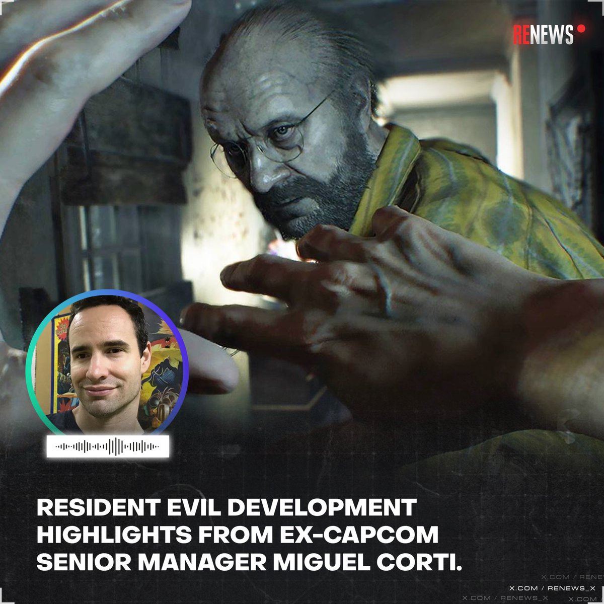 RENews_X's tweet photo. 👀 NEW: Resident Evil Development Highlights from Former Capcom Senior Manager Miguel Corti.

▪︎ The original versions of Resident Evil 7 took inspiration from The Last of Us, with a greater focus on storytelling and connections to the franchise's existing lore.

▪︎ The executive producer [Jun Takeuchi] wanted Resident Evil 7 to be a first-person game. This became one of the main changes after development was restarted from scratch.

▪︎ Early versions of Resident Evil 7 considered bringing back Leon, Rebecca, Jill, and HUNK, with stronger connections to Umbrella. The ideas changed so often that Miguel Corti lost track of the different versions.

▪︎ According to Miguel Corti, HUNK's name is actually a mistranslation of Hank.

▪︎ The director wanted to return to basic survival horror with less action, citing Evil Dead (2013) as an inspiration. The movie's protagonist was also named Mia, just like in Resident Evil 7.

▪︎ Ethan Winters was originally planned as a silent protagonist, similar to Half-Life. The idea was abandoned because it made emotional scenes difficult, especially his reunion with Mia. Some of Ethan's limited reactions remained in the final game.

▪︎ The choice between saving Mia or Zoe was added when development was almost finished. The executive producer wanted to include a choice after playing a Dragon Quest game on Nintendo DS.

▪︎ Mia's recorded message from the ship was added to help players feel more connected to her. Her backstory was still unclear during development, which caused problems for the story.

▪︎ Late in development, some team members worried that Resident Evil 7 was too different from previous games. They were concerned about the lack of Umbrella connections, returning characters, and other familiar elements.

▪︎ Late in development, the team added more familiar Resident Evil elements, including a major boss battle, a rocket launcher, and Chris Redfield, because they were worried fans might reject the game for being too different.

▪︎ The writer suggested giving Chris Redfield an Umbrella patch to make his appearance more interesting and get people talking. However, fans were more concerned about his different appearance than the Umbrella logo. [lol 😆]

▪︎ Chris Redfield looked different in Resident Evil 7 because the team used scanned real-life models and couldn't find someone who looked like him in previous games.

▪︎ The Baker family and Sewer Gators were created during the new development direction. Miguel Corti personally came up with the name Sewer Gators.

▪︎ The development team wanted to use VHS tapes, even though Miguel Corti and others questioned why a group of YouTubers would use VHS camcorders instead of digital cameras.

▪︎ According to Miguel Corti, Resident Evil 7 was going to be Capcom's first game localized into Arabic, requiring additional work from the UI artists.

▪︎ Miguel Corti helped write several scenes, including the final version of the Baker family dinner scene and the deputy's introduction.

▪︎ The DLC mixed death traps and puzzles with ideas involving Lucas and attempts to make the game more like CODE: Veronica, RE4, RE5, and RE6 with Uncle Joe and Chris Redfield.

▪︎ Resident Evil 7 sold around 3 million copies in the first year, which disappointed Capcom despite the positive reception from critics and players.

▪︎ Miguel Corti believes Resident Evil CODE: Veronica had a negative influence on the franchise's direction, particularly the increasingly complicated stories and multiple locations seen in later games. He also noted that many developers considered CV the best game released before Resident Evil 4.

▪︎ Capcom used the names Resident Evil 7: Biohazard and Biohazard 7: Resident Evil in an attempt to give the series the same name worldwide and avoid making separate art and audio assets for different regions.

▪︎ After several early versions of Resident Evil 7, Capcom reorganized its development divisions, placing Resident Evil under one division to improve efficiency. The game was then restarted from scratch with a new development team and director.

▪︎ The different names across regions also caused translation problems. Translators had to choose between terms used by fans, the movies, or new translations, even when the familiar terms weren't accurate.

▪︎ During Resident Evil 6's development, Call of Duty made such a strong impression at E3 2012 that the developers called it "E3 Shock."

▪︎ Despite negative reviews, Resident Evil 6 was a major commercial success. It sold around 6 million copies in the first year, and Capcom's management was happy with the results.

▪︎ The idea for Resident Evil 6 came from the director commissioning concept art of Chris Redfield and Leon S. Kennedy pointing their guns at each other.

(via: Miguel Corti on Bluesky)