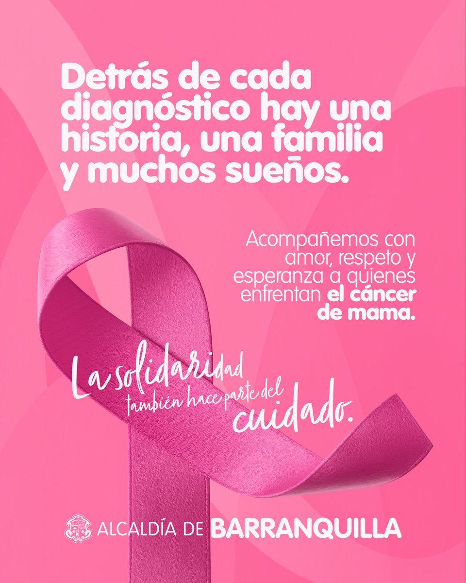 alcaldiabquilla's tweet photo. En el Día Internacional de la Lucha contra el Cáncer de Mama, recordamos que la detección temprana salva vidas. 

Realízate tus chequeos, consulta sobre la mamografía según tu edad y tus factores de riesgo y no ignores los cambios en tus senos.

¡Cuidarte también es prevenir! https://t.co/tXIqoKNaI9