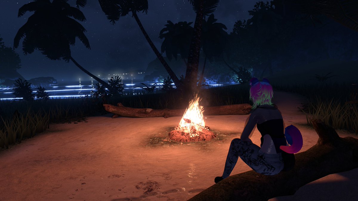 CerberusVr_'s tweet photo. Hopefully this campfire keeps me warm~ #VRChat #femboy https://t.co/MzwE199H8g
