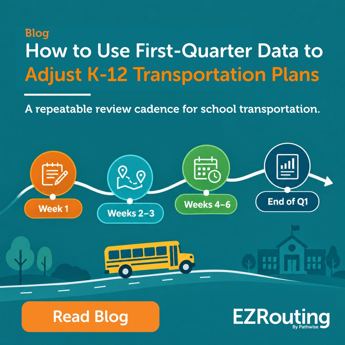 PathwiseK12's tweet photo. Early data from the first weeks of school helps K-12 transportation teams make confident first-quarter decisions about routes, staffing, and family communication. Read the blog: https://t.co/ni6BFCP8BF
#K12 #StudentTransportation https://t.co/l3M359N3ar