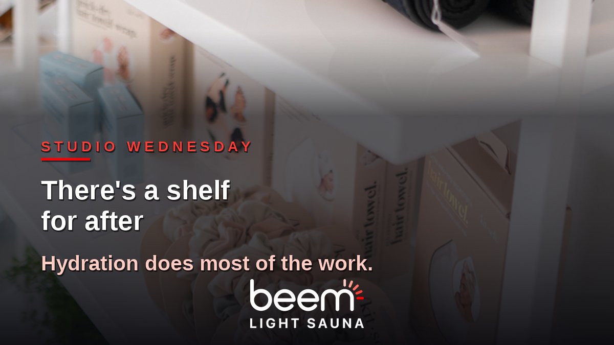 beem_KnappsXing's tweet photo. The biggest difference between a good infrared sauna session and a rough one isn’t the temperature. It’s whether you drank water beforehand.
Red light is easier on you that way, but hydration still helps recovery on either side.
That’s why we keep water up front. https://t.co/sCaGHAOqor