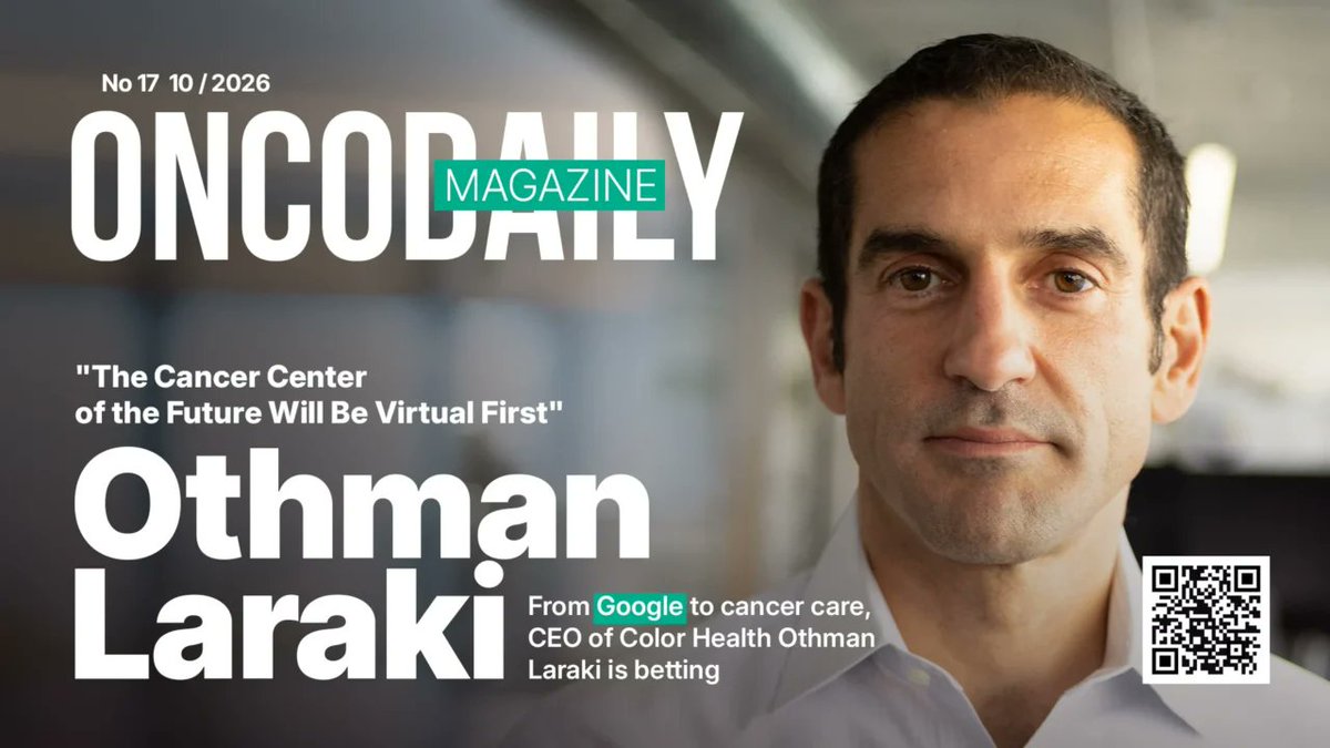oncodaily's tweet photo. The cancer center of the future will be virtual first

From Google to cancer care, Othman Laraki (@othman), Co-Founder and CEO of Color Health (@color), is rethinking how patients access cancer expertise.

In an interview with OncoDaily, he discusses virtual-first cancer care, AI-supported clinical services, earlier diagnosis, and the need to close the gap between scientific advances and everyday practice.

His vision: making access to high-quality cancer care less dependent on geography.

Read the full interview by Dr Gevorg Tamamyan (@GevTamamyan) in the October issue of OncoDaily Magazine: https://t.co/OoDvEKSWCi