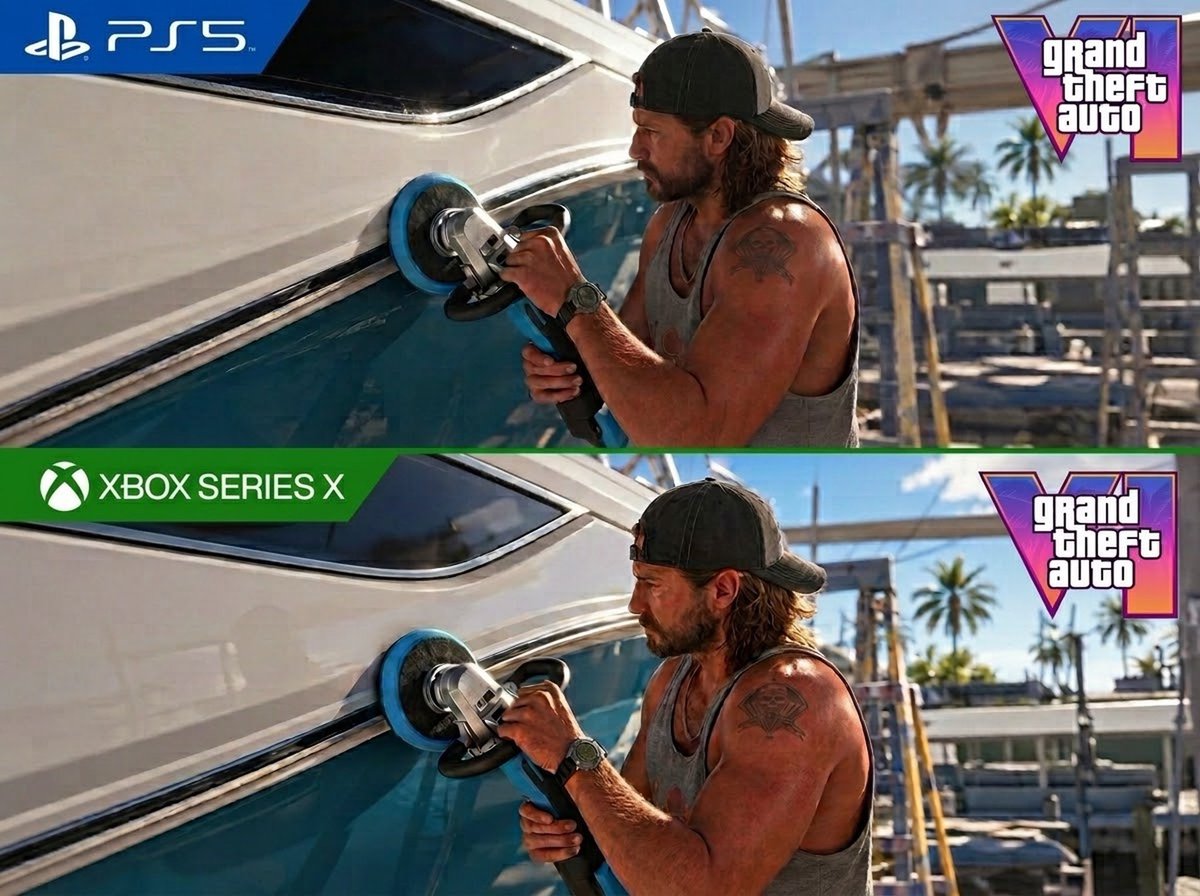 XGREEN1000's tweet photo. هكذا الفرق بين نسخة Series X و PS5 في لعبة GTA VI.

نسخة Xbox Series X ستقدم أفضل أداء مقابل السعر 💚🔥🔥 https://t.co/ZCBxaNIZg9