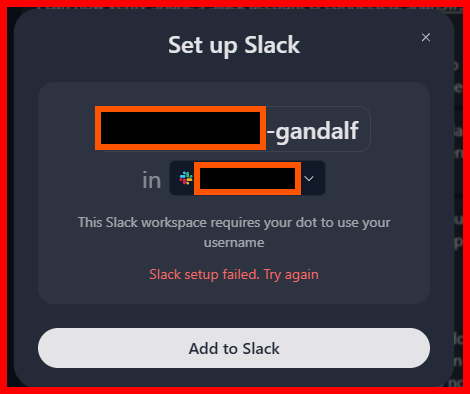 kengraves4's tweet photo. @OpenAIDevs Tried this, but hit a blocker: Slack account connections work, yet adding the dot fails with “Slack setup failed. Try again.” No error details or recovery steps. We still can’t message the dot in Slack. Is there a known fix? Better diagnostics would really help. https://t.co/4mN6QEeuGE