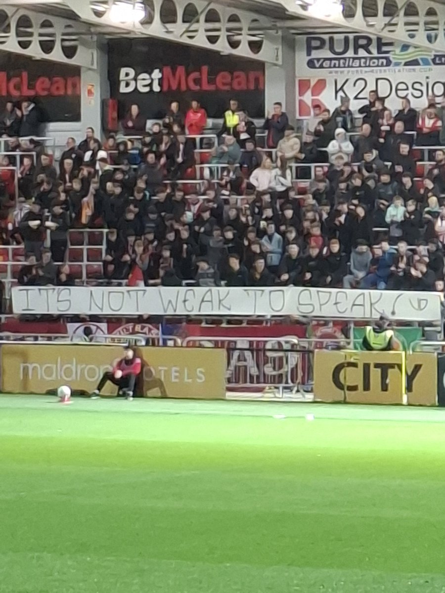 noriordan's tweet photo. Banner displayed at The Brandywel. Applauded by both Derry City &amp; St Pat's fans when unfurled https://t.co/mOkmzELemc