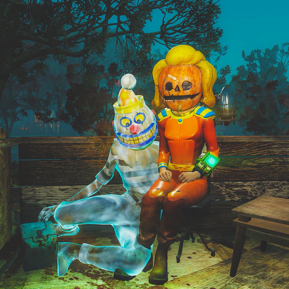gamerwinnie76's tweet photo. celebrating #FalloutDay with my new bff ❤️🤡🔪#fallout #fallout76 @Fallout @PlayFallout76 https://t.co/VuYuELj7L2